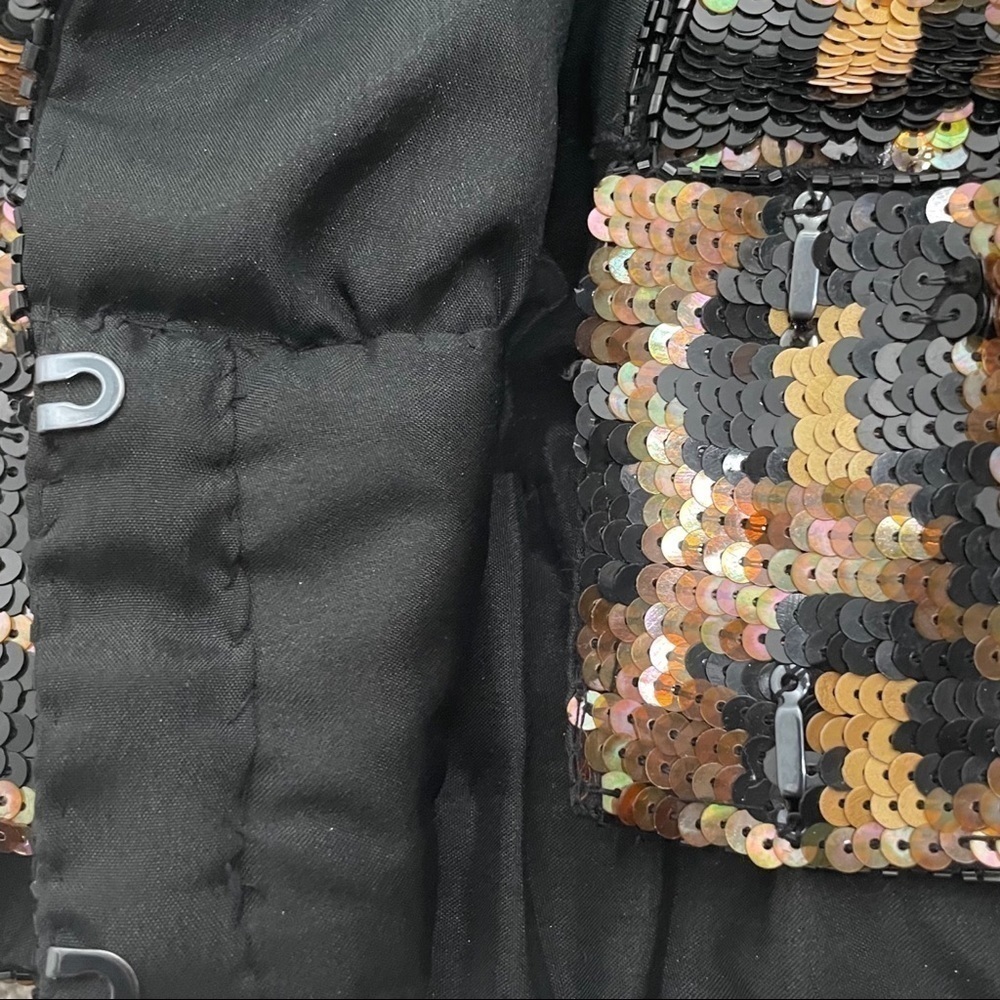 𝅺VINTAGE Fully Sequined Leopard Print Bomber Jacket - Picture 9 of 10
